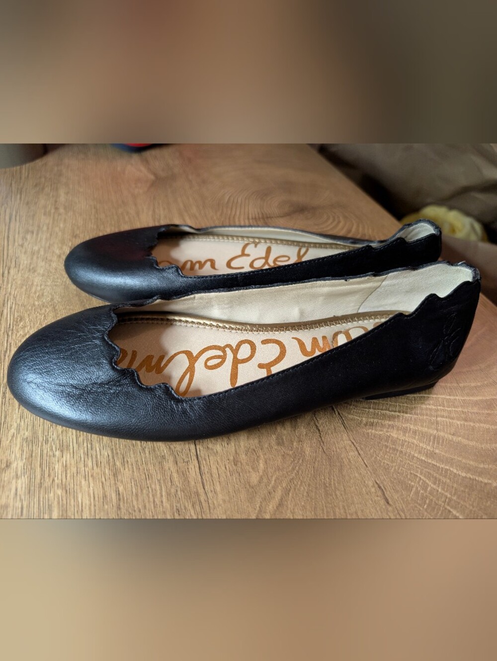 Sam Edelman Francis Leather Scalloped Ballet Flats 6.5